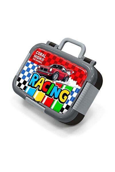 Coral High Παιδικό κουτί φαγητού από ανοξείδωτο ατσάλι με σχέδιο κόκκινου αυτ...