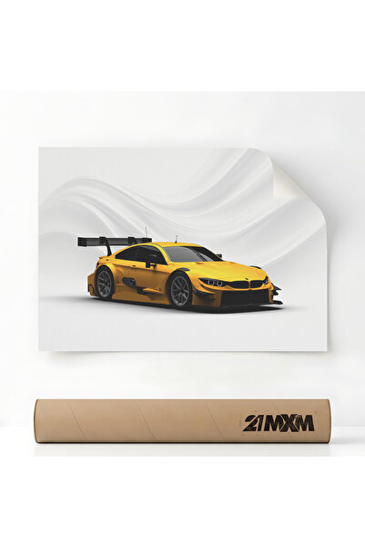 21mxm Poster Auto - 1542 M4 DTM 2015 Race Car - Yellow - front – Minimalist, ...