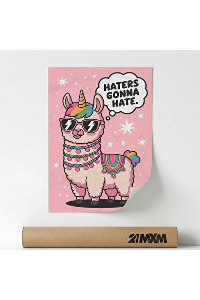 21mxm Poster Decorativ '71 Llama - Haters Gonna Hate', Material Textil, Fara ...