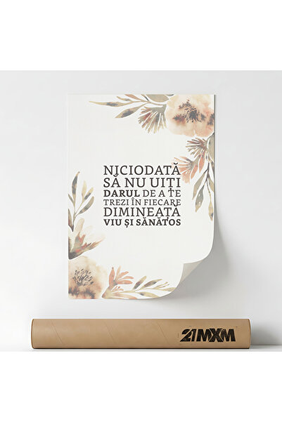 21mxm Poster decorativ, citat crestin inspirational, Dimineata Sanatos, A4 (2...