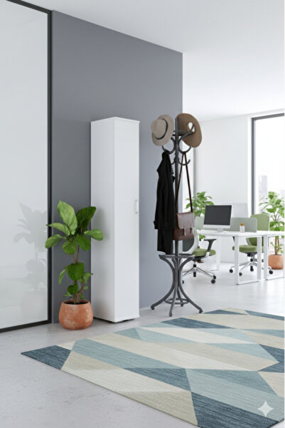 KZY Mobilya 6 Raflı Tek Kapaklı Ofis Dolabı