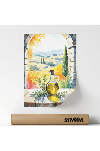 21mxm Poster 'Olive Oil & Herbs Vista' Pe Panza Mata – Design Minimalist, 30 ...