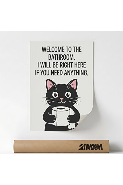 21mxm Poster decorativ, pentru baie, Welcome To The Bathroom, A3 (29.7 x 42 c...
