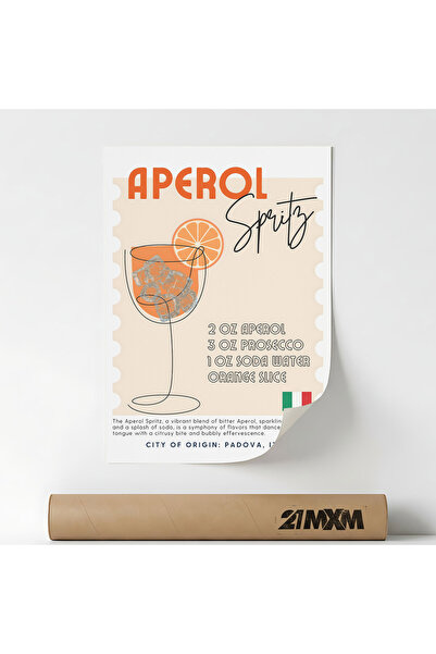 21mxm Poster Decorativ Stil Italian 'Aperitivo 70', Material Textil, A3 (29.7...