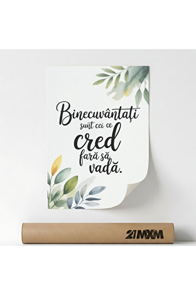 21mxm Poster decorativ, Citat crestin inspirational, 29.7x42cm, Fara Rama