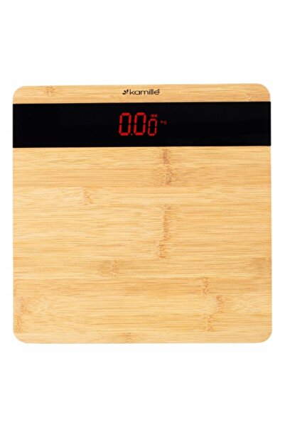 Kamille Cântar corporal KM-7113, Bambus, Ecran LCD, 28x28x3,2 cm