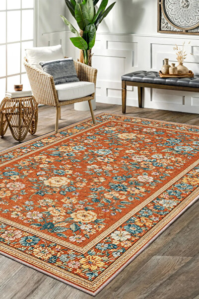 LTS HOME DİJİTAL BASKILI KİREMİT Kaymaz Taban Yıkanabilir Modern Mutfak Halıs...