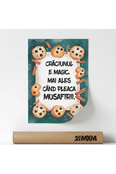 21mxm Poster cu mesaj comic pentru bucatarie, Craciunul este Magic, Fara Rama