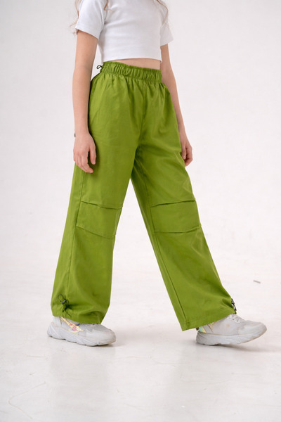 GİYİCEM TEKSTİL Girl's Elastic Waist Linen Trousers 2550