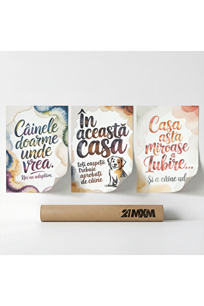 21mxm Set 3 Postere Decorative 'Casa Cainelui 05', Material Textil, A3 (29.7 ...