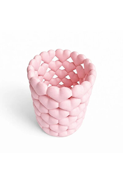craftopya Kalpli Pembe Organizer – Makyaj Fırçalık, Kalemlik ve Aksesuar Düzenleyici - 9 x 12 cm