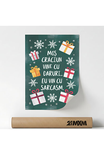 21mxm Διακοσμητική αφίσα, Χριστουγεννιάτικο μήνυμα, Συνοδεύεται από δώρα, A4 ...