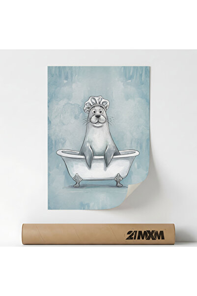 21mxm Poster decorativ, pentru baie, What, Fara Rama