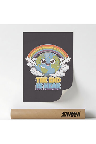 21mxm Poster decorativ „69 Earth - Sfârșitul este aproape”, Material textil, ...