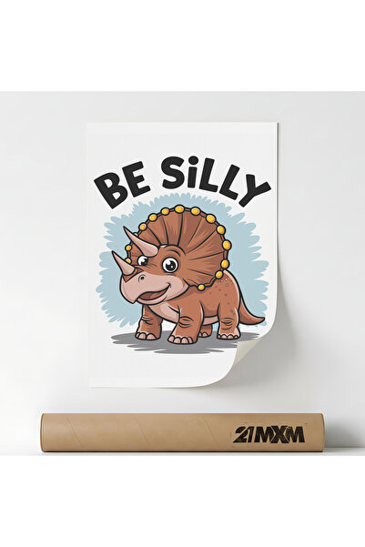 21mxm Poster Decorativ '18 Be Silly', Material Textil, A4 (21 x 29.7 cm), Far...