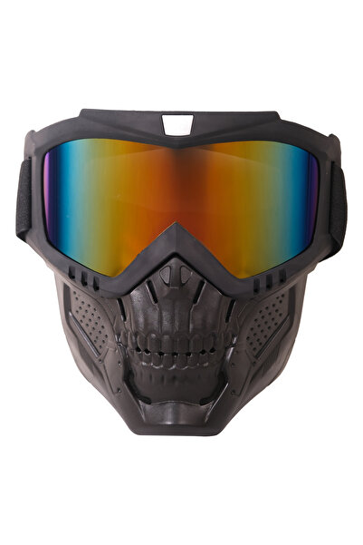 GP KOMPOZİT Msk002 Enduro / Off-Road Masked Mirrored Motorcycle Goggles Yellow