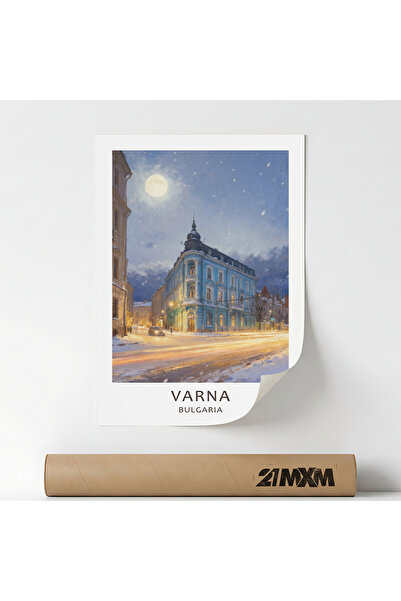 21mxm Αφίσα 'Varna City' σε ματ καμβά – Μινιμαλιστικό σχέδιο, 30 x 40 εκ., Χω...