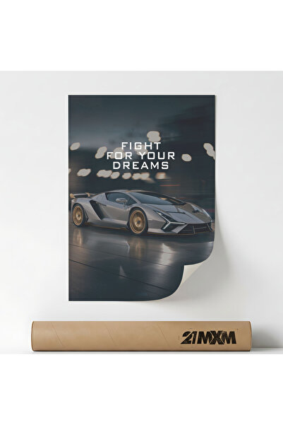 21mxm Posterul „Luptă pentru visele tale” Pe Panza Mata – Design minimalist, ...