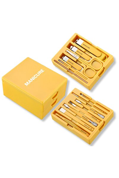 OEM Set de manichiură premium 13 în 1 din oțel inoxidabil - Galben