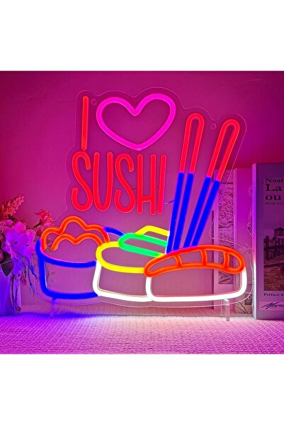 Slasa Love Sushi Neon Sign 35x37cm with 6mm Acrylic Base LED Decor