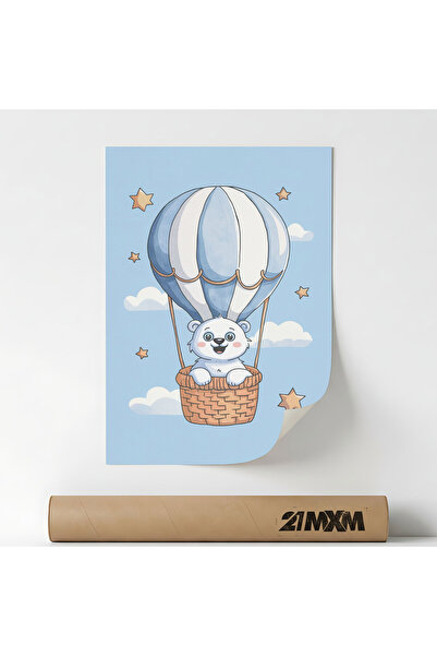 21mxm Poster Decorativ '07 Baloon Bear', Material Textil, A4 (21 x 29.7 cm), ...