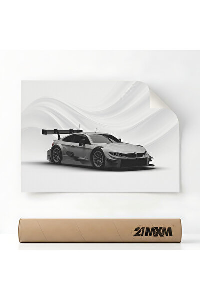 21mxm Poster Auto - 1539 M4 DTM 2015 Race Car - White - front – Minimalist, A...