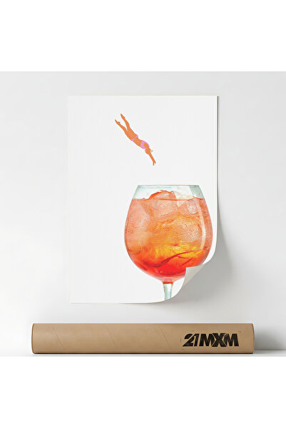 21mxm Poster Decorativ Stil Italian 'Aperitivo 9', Material Textil, Fara Rama