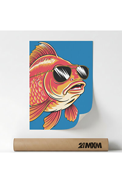 21mxm Poster decorativ, ilustratie pop art, Gold Fish 2 Pop Art, A3 (29.7 x 4...