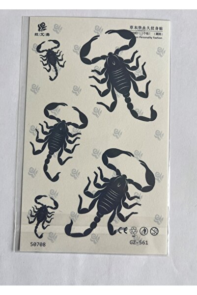 Airbrush Tattoo Zehirli Akrep Yarım Kol Yarı Kalıcı 1 Ay Kalıcı Geçici Dövme ...