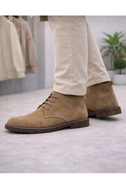 HAŞİM Hakiki Deri Günlük Erkek Bot camel Süet