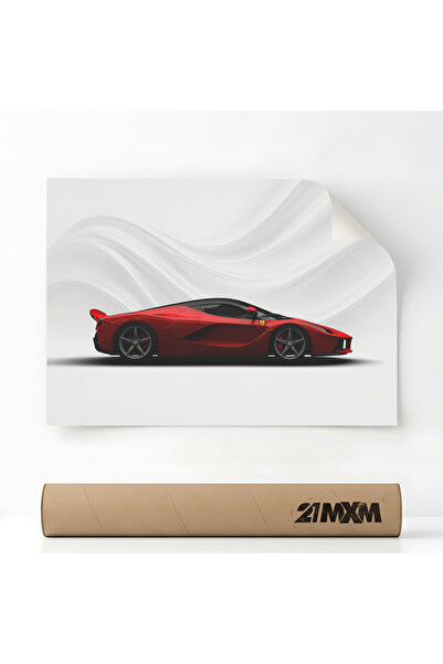 21mxm Poster Auto Premium - 1788 LaFerrari Red – Design Minimalist, A3 (29.7 ...