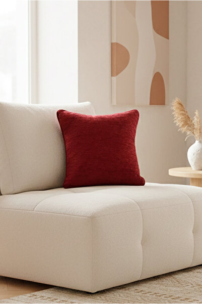 decofav Една луксозна калъфка за възглавница от плат с къдрици в цвят бордо