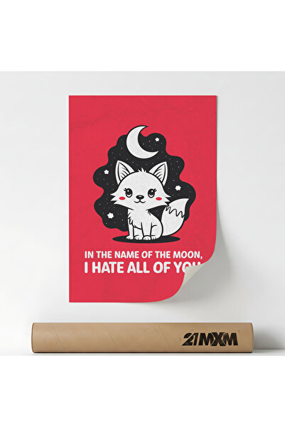 21mxm Poster Deco „87 Fox - În numele Lunii”, Material Textil, A3 (29,7 x 42 ...