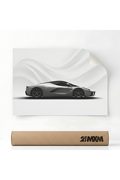 21mxm Poster Auto Premium - 1792 LaFerrari White – Design Minimalist, A4 (21 ...