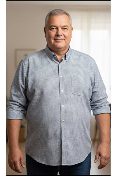 ADVANTE قميص رجالي كلاسيكي منقوش بأكمام طويلة وجيوب من BATTAL