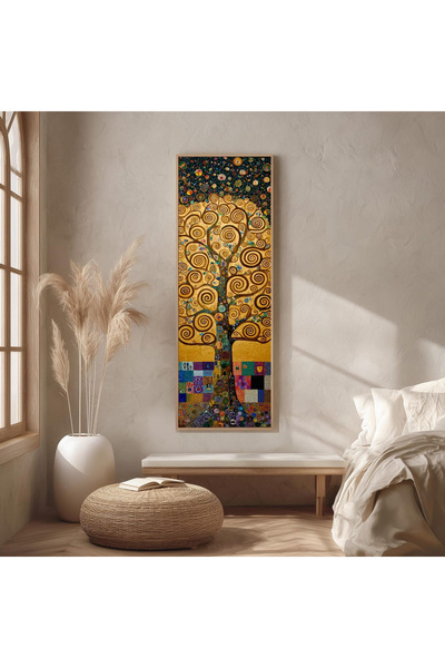 Dekorsiahome Ahşap Çerçeveli Panoramik Oturma Odası Salon Tablosu UZ0370