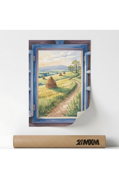 21mxm Poster 'View Of Haystacks' Pe Panza Mata – Design Minimalist, 30 x 40 c...