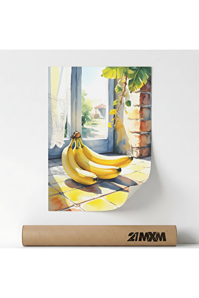 21mxm Poster 'Bananas & Sun-Kissed Tiles' Pe Panza Mata – Design Minimalist, ...