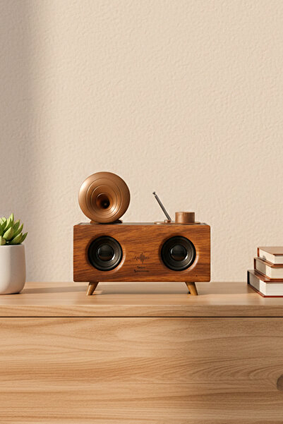 Onetick Klasik Retro Ahşap Tasarım Bluetooth Hoparlör - Şarjlı Ses Bombası | ...