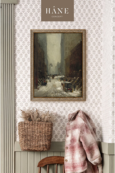 Hane Concept Vintage Şehir Manzarası Tablosu – Klasik Sokak Temalı Duvar Dekoru