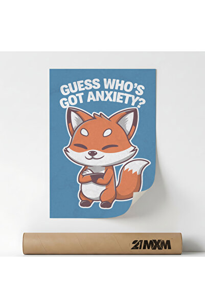 21mxm Poster decorativ „91 Fox - Ghici cine are anxietate”, Material textil, ...
