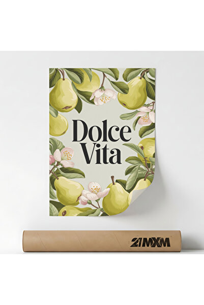 21mxm Poster decorativ, mesaj tipografic italian, Dolce Vita, A3 (29.7 x 42 c...