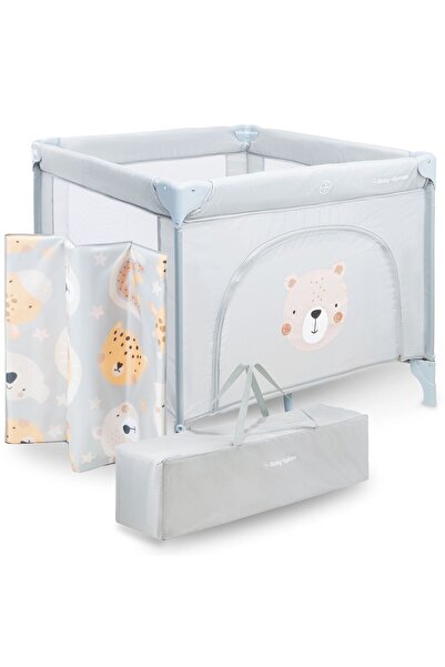 Moby System Țarc pliabil Teddy Bear cu saltea Moby-System gri