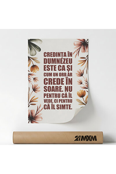 21mxm Poster decorativ, citat crestin inspirational, Credinta in Dumnezeu, A4...