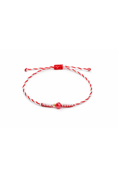 StefBiju Martisor bracelet with 14k gold ball and crystal (2 pcs)