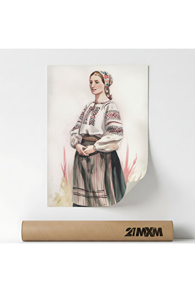 21mxm Poster 'Folcor Romanesc 29' Pe Panza Mata – Design Minimalist, 30 x 40 ...