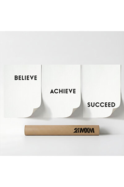 21mxm Set 3 Postere Decorative „Minimal Motivation 05”, Material Textil, A3 (...