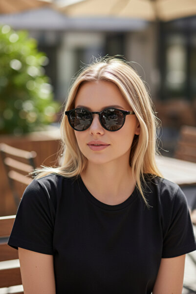De Valentini Round Model Unisex Bone Sunglasses
