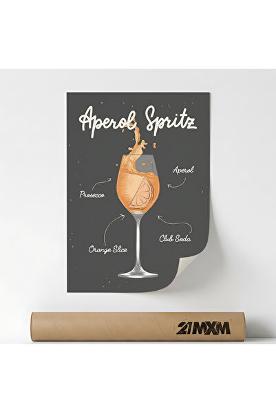 21mxm Poster Decorativ Stil Italian 'Aperitivo 55', Material Textil, Fara Rama