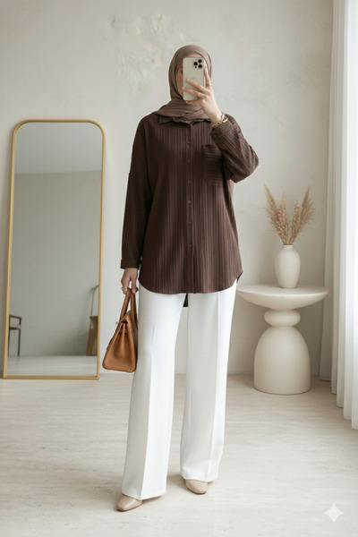 bellura Single Pocket Striped Pattern Shirt